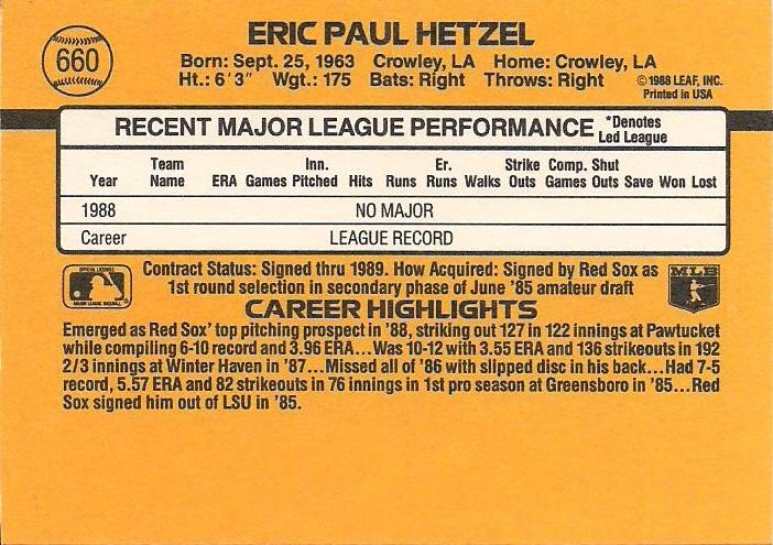 Eric Hetzel  baseball card collectible - Main Image 2