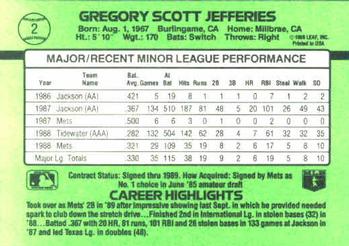 Gregg Jefferies  baseball card collectible - Main Image 2