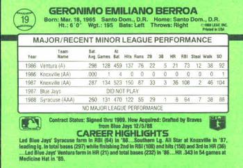 Geronimo Berroa  baseball card collectible - Main Image 2