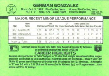 German Gonzalez  baseball card collectible - Main Image 2