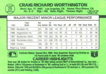 Craig Worthington  baseball card collectible - Main Image 2