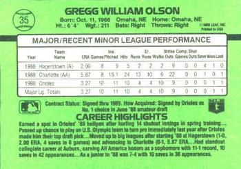 Gregg Olson  baseball card collectible - Main Image 2