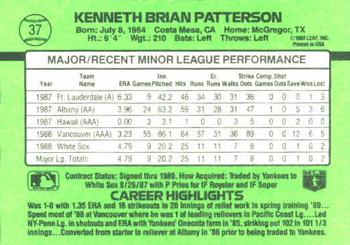 Ken Patterson  baseball card collectible - Main Image 2