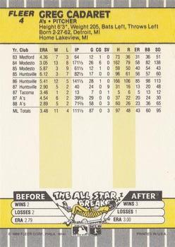 Greg Cadaret  baseball card collectible - Main Image 2