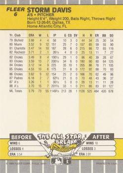 Storm Davis  baseball card collectible - Main Image 2