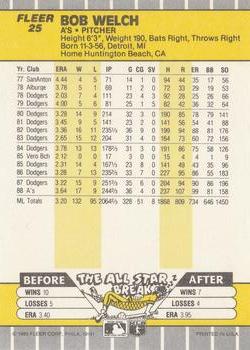 Bob Welch  baseball card collectible - Main Image 2