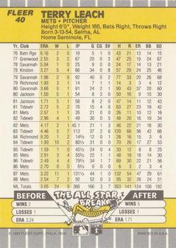 Terry Leach  baseball card collectible - Main Image 2
