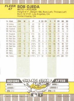 Bob Ojeda  baseball card collectible - Main Image 2