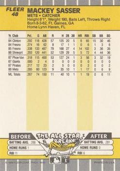 Mackey Sasser  baseball card collectible - Main Image 2