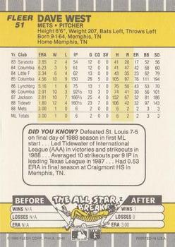 Dave West  baseball card collectible - Main Image 2