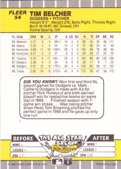 Tim Belcher  baseball card collectible - Main Image 2