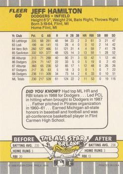 Jeff Hamilton  baseball card collectible - Main Image 2