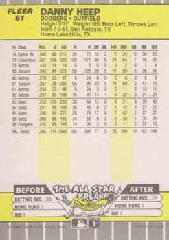 Danny Heep  baseball card collectible - Main Image 2