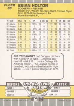 Brian Holton  baseball card collectible - Main Image 2