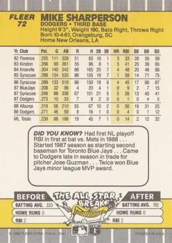 Mike Sharperson  baseball card collectible - Main Image 2