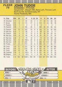 John Tudor  baseball card collectible - Main Image 2