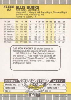 Ellis Burks  baseball card collectible - Main Image 2