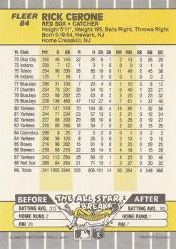 Rick Cerone  baseball card collectible - Main Image 2