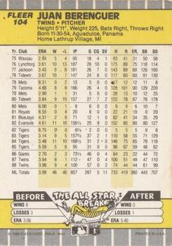 Juan Berenguer  baseball card collectible - Main Image 2