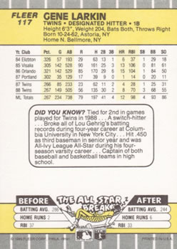 Gene Larkin  baseball card collectible - Main Image 2