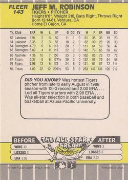 Jeff Robinson  baseball card collectible - Main Image 2