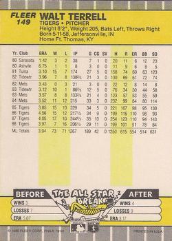 Walt Terrell  baseball card collectible - Main Image 2