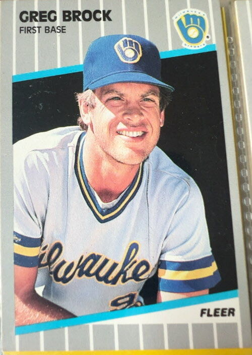 Greg Brock  baseball card collectible - Main Image 3