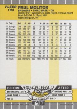 Paul Molitor  baseball card collectible - Main Image 2