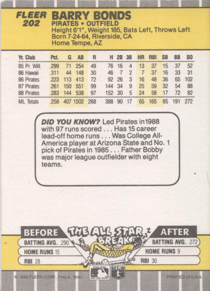 Barry Bonds  baseball card collectible - Main Image 2