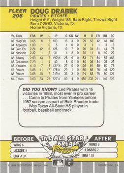 Doug Drabek  baseball card collectible - Main Image 2