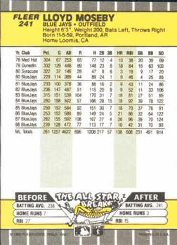 Lloyd Moseby  baseball card collectible - Main Image 2