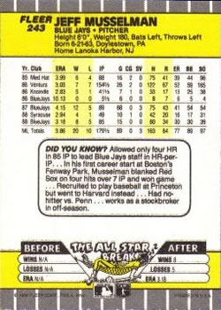 Jeff Musselman  baseball card collectible - Main Image 2