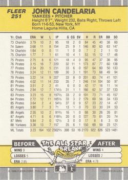 John Candelaria  baseball card collectible - Main Image 2