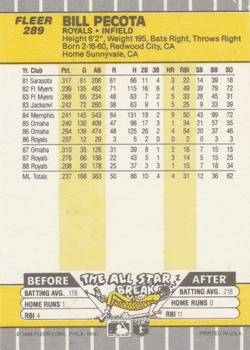 Bill Pecota  baseball card collectible - Main Image 2