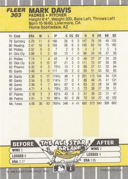 Mark Davis  baseball card collectible - Main Image 2