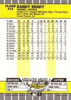 Randy Ready  baseball card collectible - Main Image 2