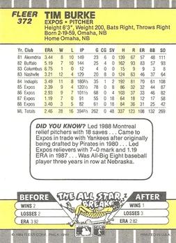 Tim Burke  baseball card collectible - Main Image 2