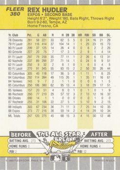 Rex Hudler  baseball card collectible - Main Image 2