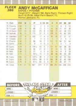 Andy McGaffigan  baseball card collectible - Main Image 2