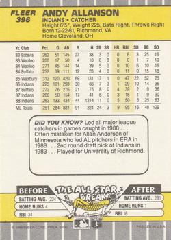 Andy Allanson  baseball card collectible - Main Image 2