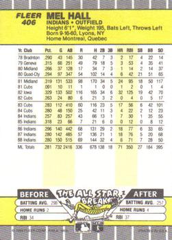 Mel Hall  baseball card collectible - Main Image 2