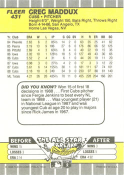 Greg Maddux  baseball card collectible - Main Image 2