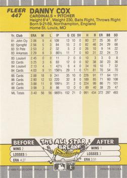 Danny Cox  baseball card collectible - Main Image 2