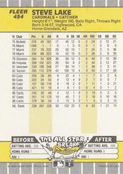 Steve Lake  baseball card collectible - Main Image 2