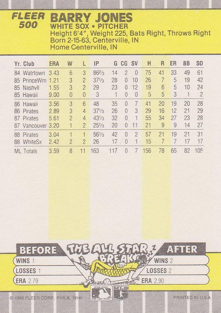 Barry Jones  baseball card collectible - Main Image 2