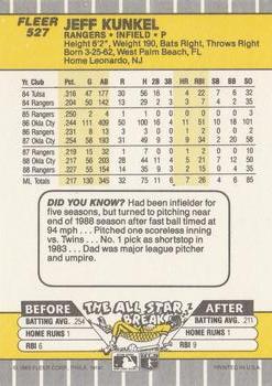 Jeff Kunkel  baseball card collectible - Main Image 2