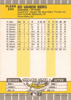 Ed Vande Berg  baseball card collectible - Main Image 2