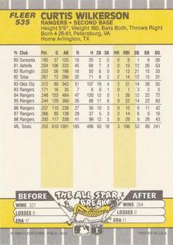 Curtis Wilkerson  baseball card collectible - Main Image 2