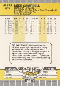 Mike Campbell  baseball card collectible - Main Image 2