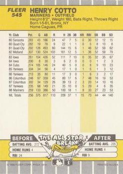 Henry Cotto  baseball card collectible - Main Image 2